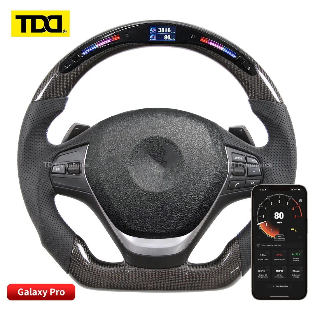 TDD Carbon Fiber customized smart Galaxy pro LED Steering Wheel for BMW F30