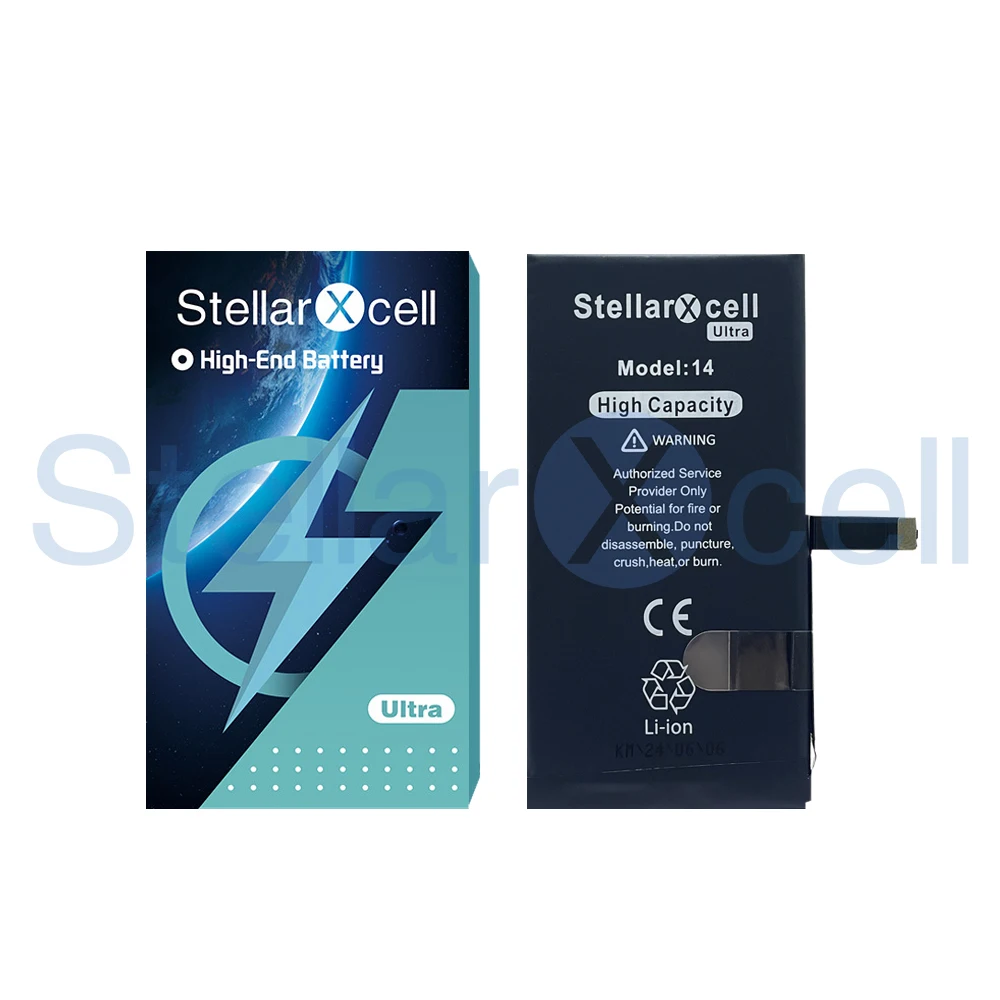 StellarXcell Ultra-Batterie d'origine pour iPhone, haute capacité, longue durée de vie, iPhone 7Plus, iPhone 8Plus, iPhone 14pm, iPhone 13pm, iPhone 11