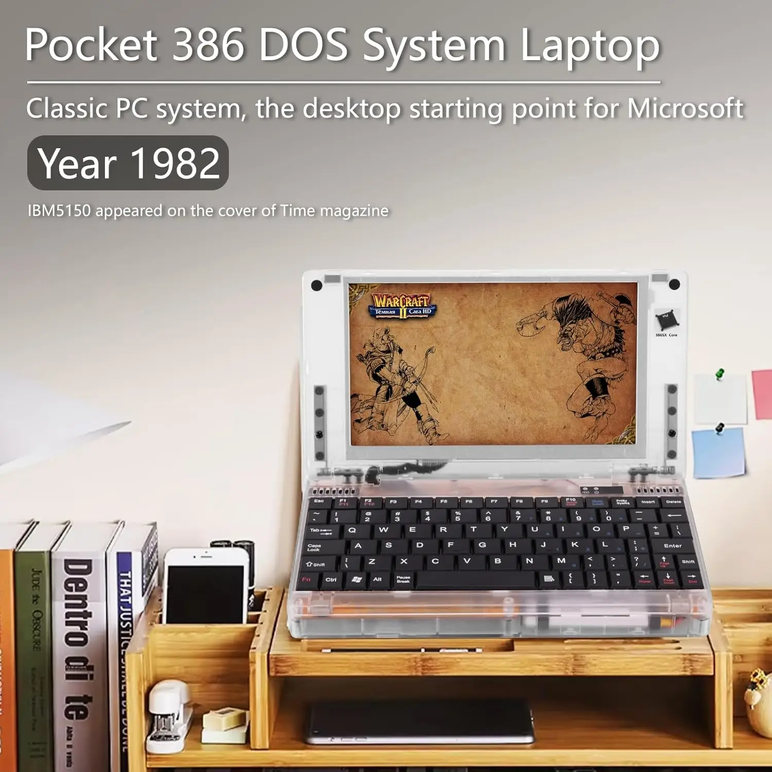Retro Pocket 386 CPU XT PC Laptop Computer , Mini Laptop Compatible with Windows3.1 MS-DOS System, OPL3 Sound Card, VGA Grap - view 3
