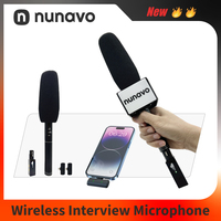 NUNAVO Wireless interview microphone Condenser Shotgun Mic XLR Microphone handheld for iphone android studio mic noise cancel