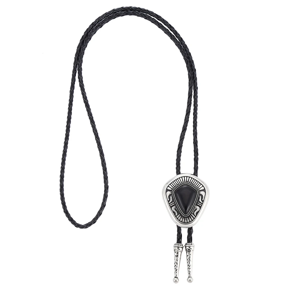 Western Cowboys moda turquesa Natural gota de agua forma de diamante corbata cuerda de cuero masculino Bolo corbata Dropshipping