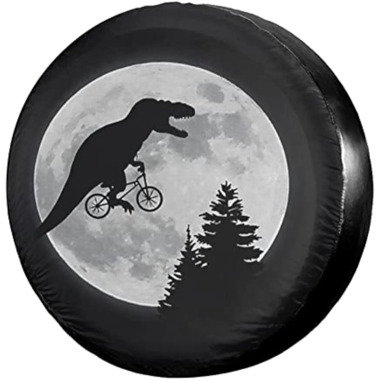 

T Rex Riding Bicycle Full Moon Spare Tire Cover Waterproof Dust-Proof Wheel Cover for SUV Truck RV