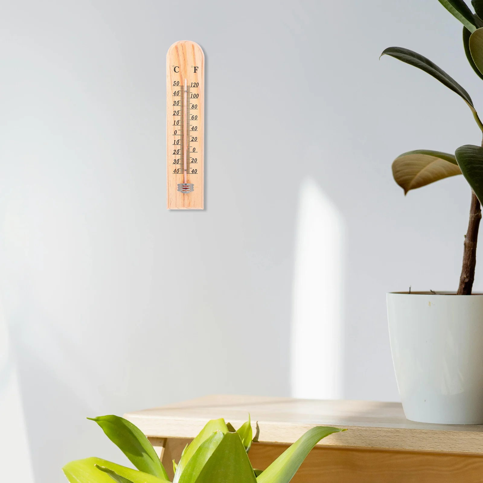 

2Pcs Wooden Thermometer for Home Garden Indoor Outdoor Temperature Measurement Accurate Analog Wall Hanging Decorative Room