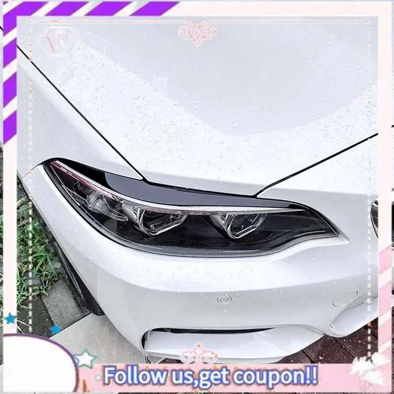 

Простота в использовании для BMW 2 серии F22 F23 2015-2019, крышка передней фары, декоративная полоса, накладка для бровей, наклейка, глянцевые черные детали
