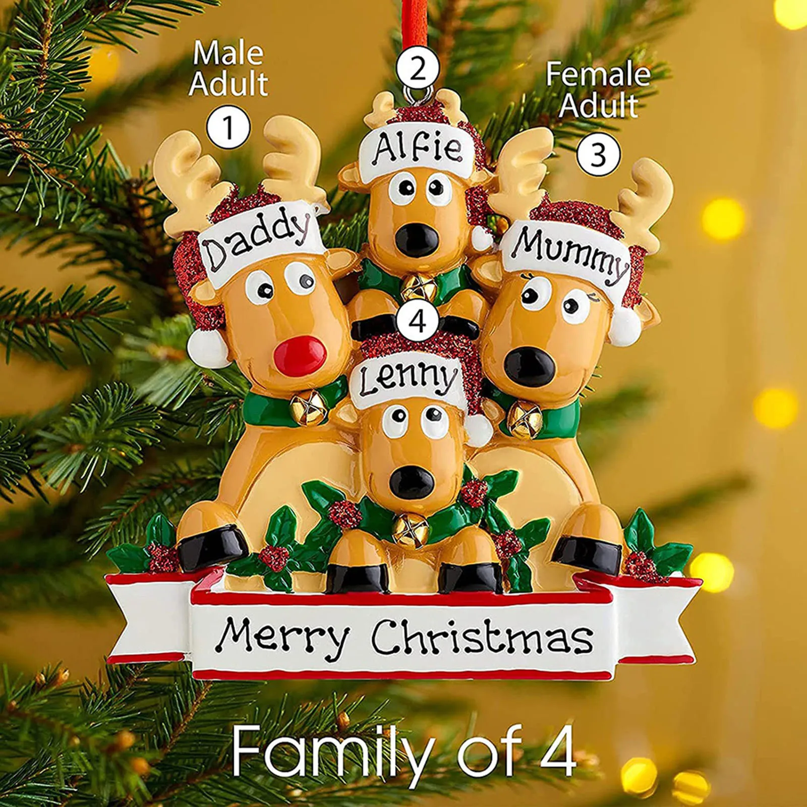 Christmas Ornaments Vaccinated Pendant Personalized Reindeer Family Resin+PVC Old Man Windowsill Multicolor Tree Elk Elderly