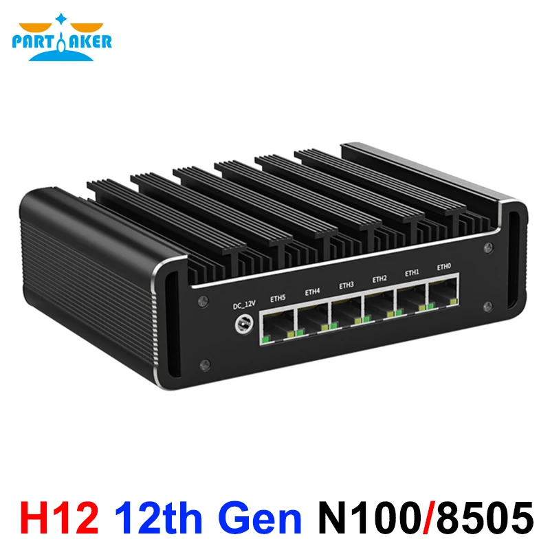 

Firewall Router 12th Gen Intel N100 8505 6 x i226-V 2.5G Lan Fanless Mini PC DDR5 DP HD pfSense OPNsense Router PC Proxmox