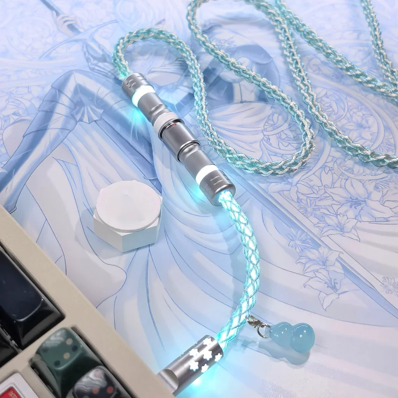 Unknown Error D42 Cable Single Crystal Copper Aviator Rgb Green White Light 8k1.4m  Mechanical Keyboard Cable Accessories