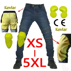 kevlar Pantalones de Motocross de aramida para hombre, pantalones vaqueros de Moto, protectores, protecciones