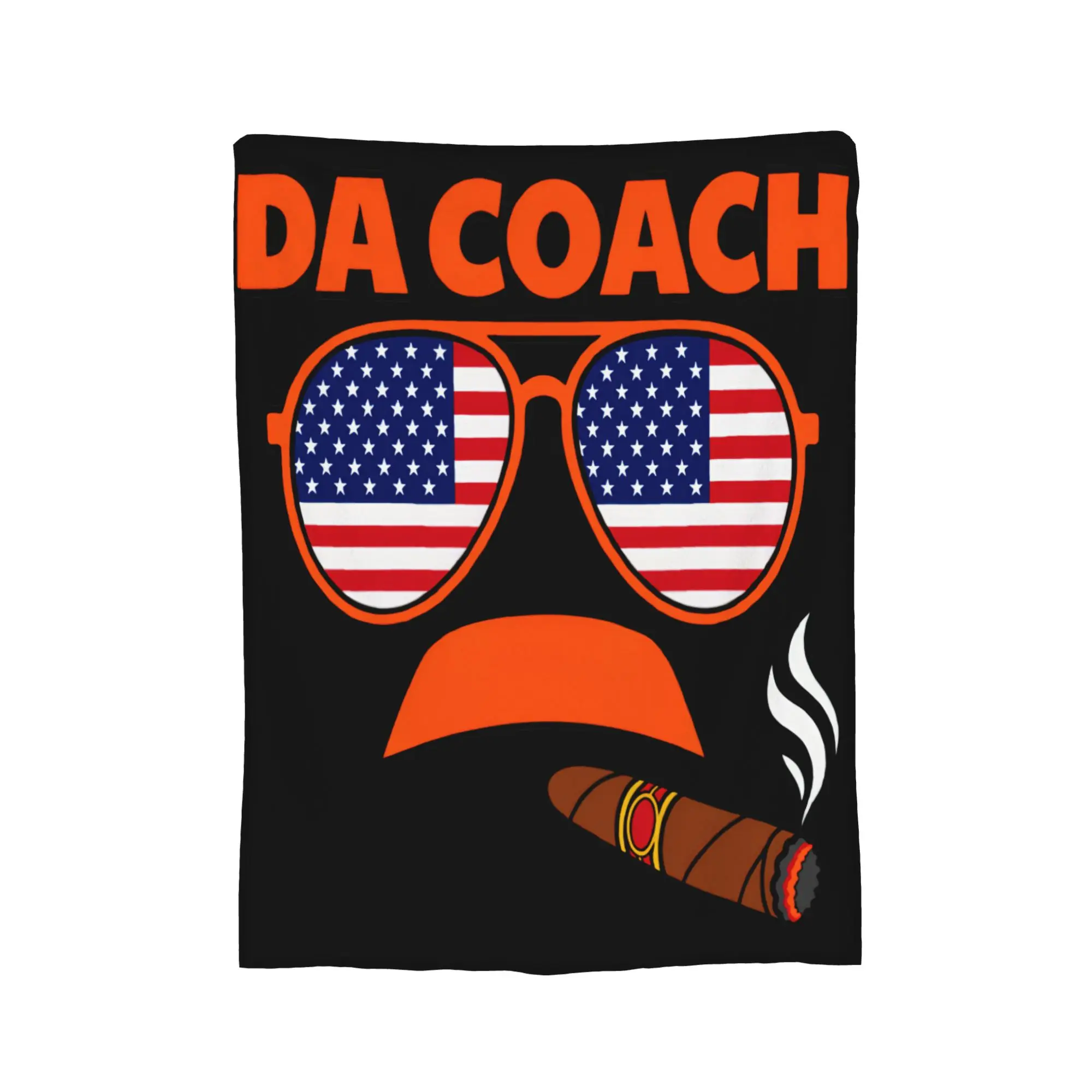 Da-coach American Flag Aviators and Cigar Flannel Blanket  Creative Throw Blanket for Home Hotel Sofa  125*100cm Bedspread