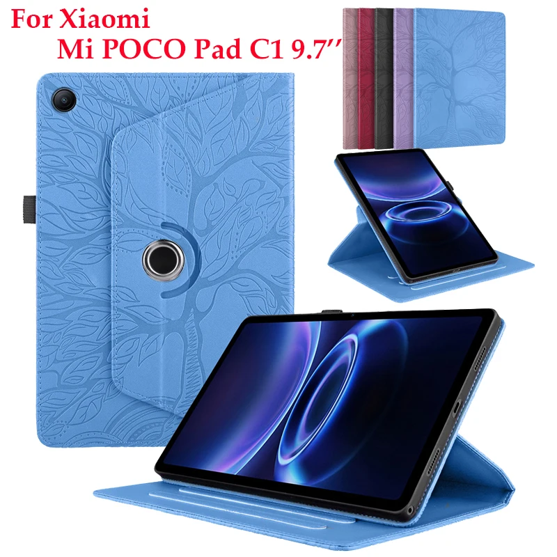 360 Degree Rotating Stand Smart Case Compatible Xiaomi Poco Pad C1 9.7 2026 Folio Cover