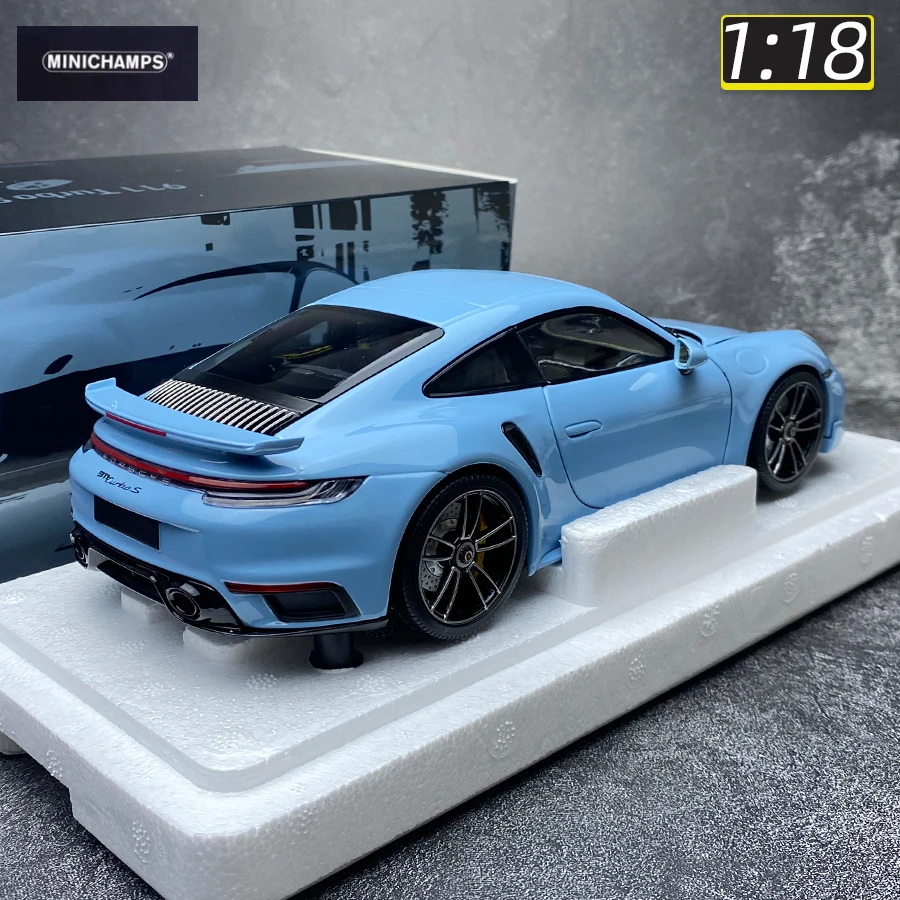 Minichamps 1:18 Porsche 911 992 turboS 2021 Alloy Full Open Car Model Collection Gift for Friends and Family