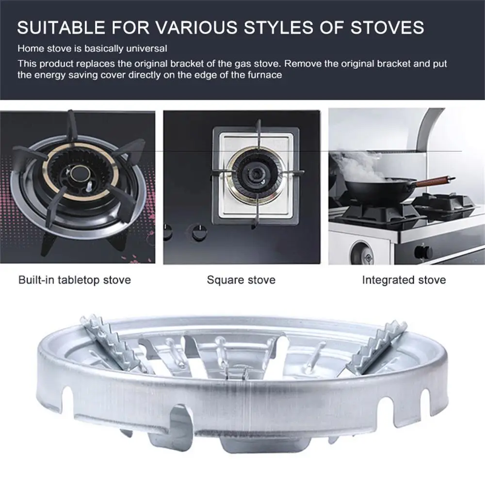 9 Holes Thickened Stainless Iron Gas Stove Ring Energy Saving Cover of Gas Stove Fire and Wind Proof Kitchen Accessories