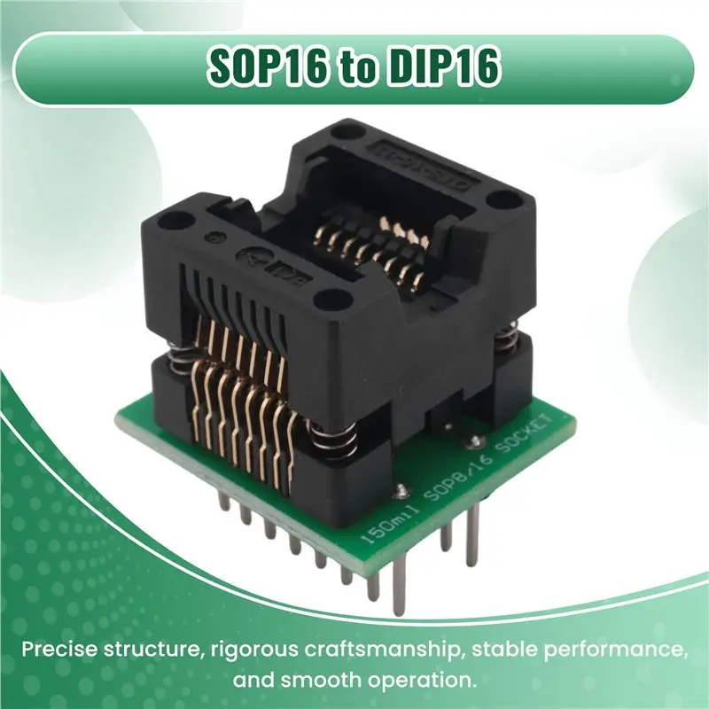 AA87 IC Programmer Adapter Socket Adapter Socket 150Mil Chip Programmer SOP16-1.27 Adapter Socket To DIP16 Ots16-1.27-03
