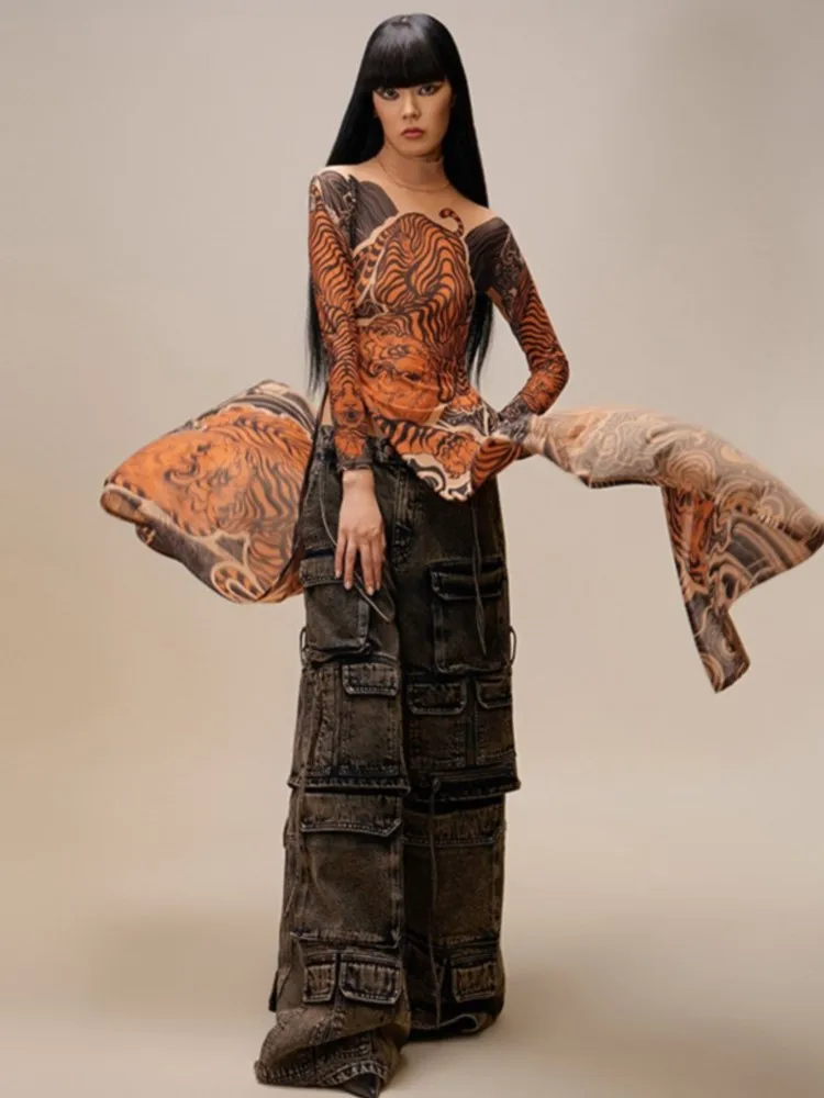 Robe longue Sexy pour femmes, coupe cintrée, Cover-Up en maille transparente, manches longues, imprimé Floral, robe Maxi de plage, fendue sur le côté, Cover-Up pour Bikini