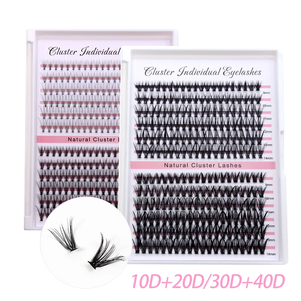 240Clusters Professional Individual Eyelashes DIY Segmented False Eyelashes 10D/20D/30D/40D Mix Package Makeup Tools HOLLYLASH