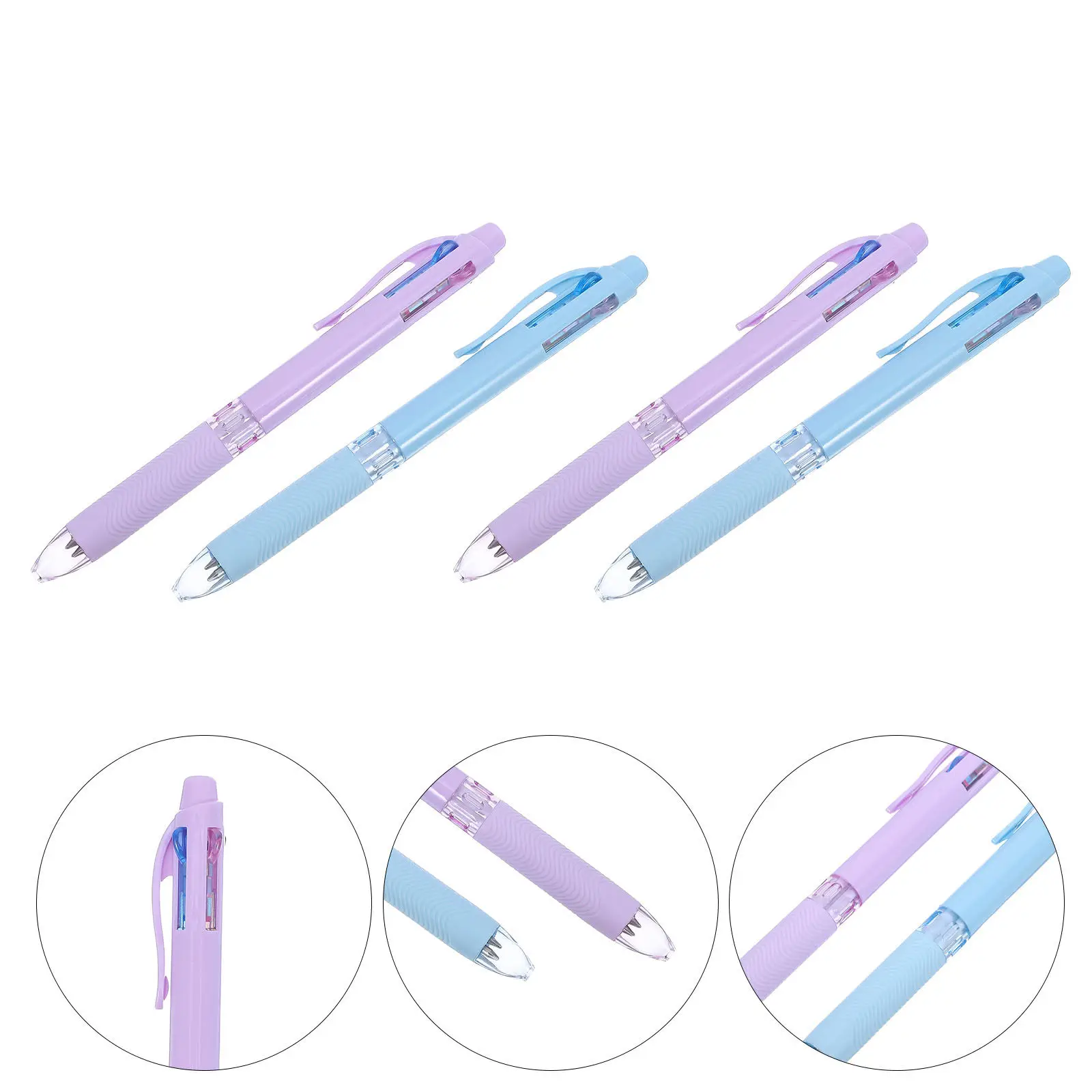 8Pcs Multifunction Ballpoint Pens Retractable Multicolor Writing School Office Supplies Creative Four Fast Switching