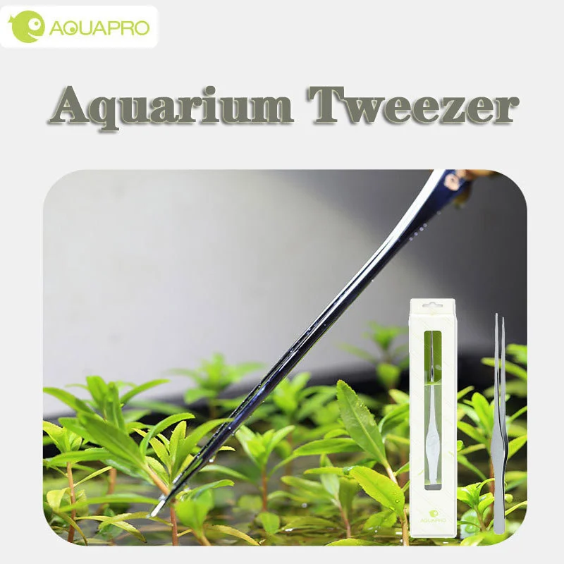 Pinças de aço inoxidável para aquário aquático, tanque vegetal, aquário espelho, clipe reto, ferramenta de limpeza curvo, Fishbowl, ADA Acessórios