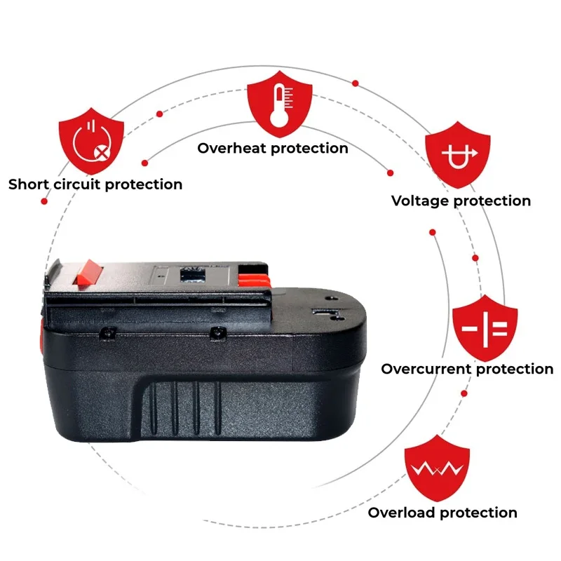بطارية أدوات قابلة لإعادة الشحن للبلاك & ديكر ، 18 فولت ، 6 أمبير ، 8 أمبير ، 10 أمبير ، A18 ، A1718 ، A18NH ، HPB18 ، FS1800CS ، FS1800D ،