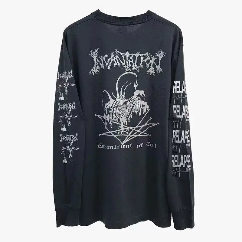 

Y2k Rock Band Графическая хлопковая футболка унисекс для мужчин и женщин Осенний модный топ с длинными рукавами Повседневные винтажные брендовые футболки в стиле ретро Уличная одежда