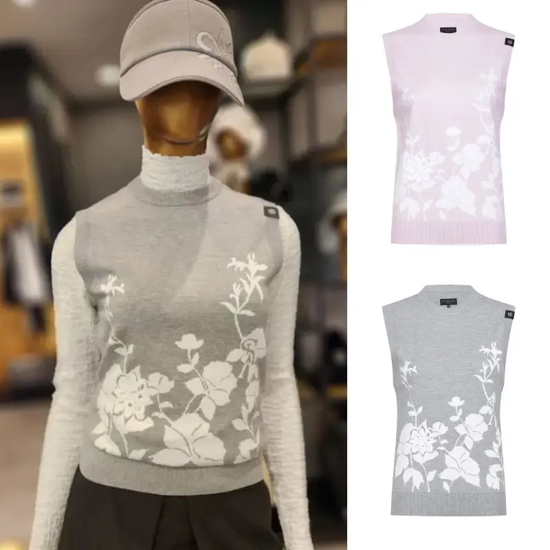 

New Arrival Women's Embroidered Fashionable Versatile Fitted Sleeveless Knit Crew Neck Vest