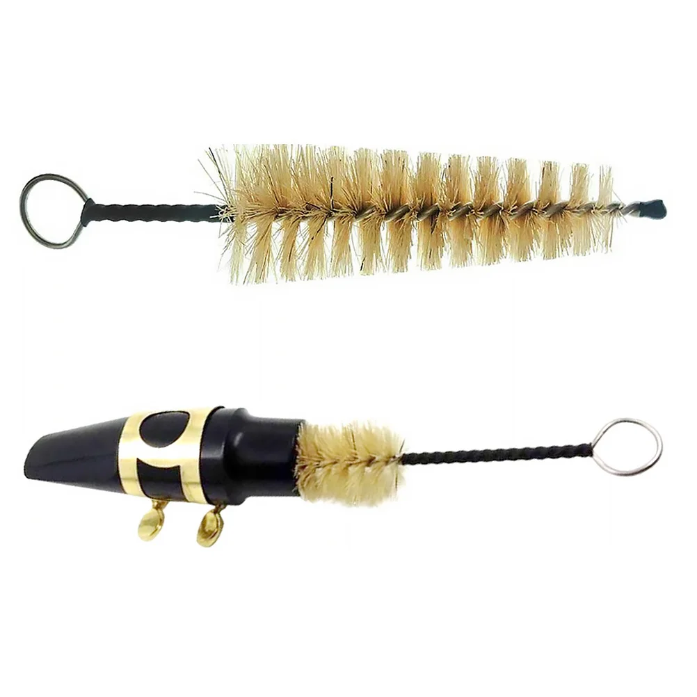 

1Set Alto Sax Mouthpiece Reed Ligature with Sax Cleaning Brush Long Bristle Practical Musical Instrument Accessories Kit