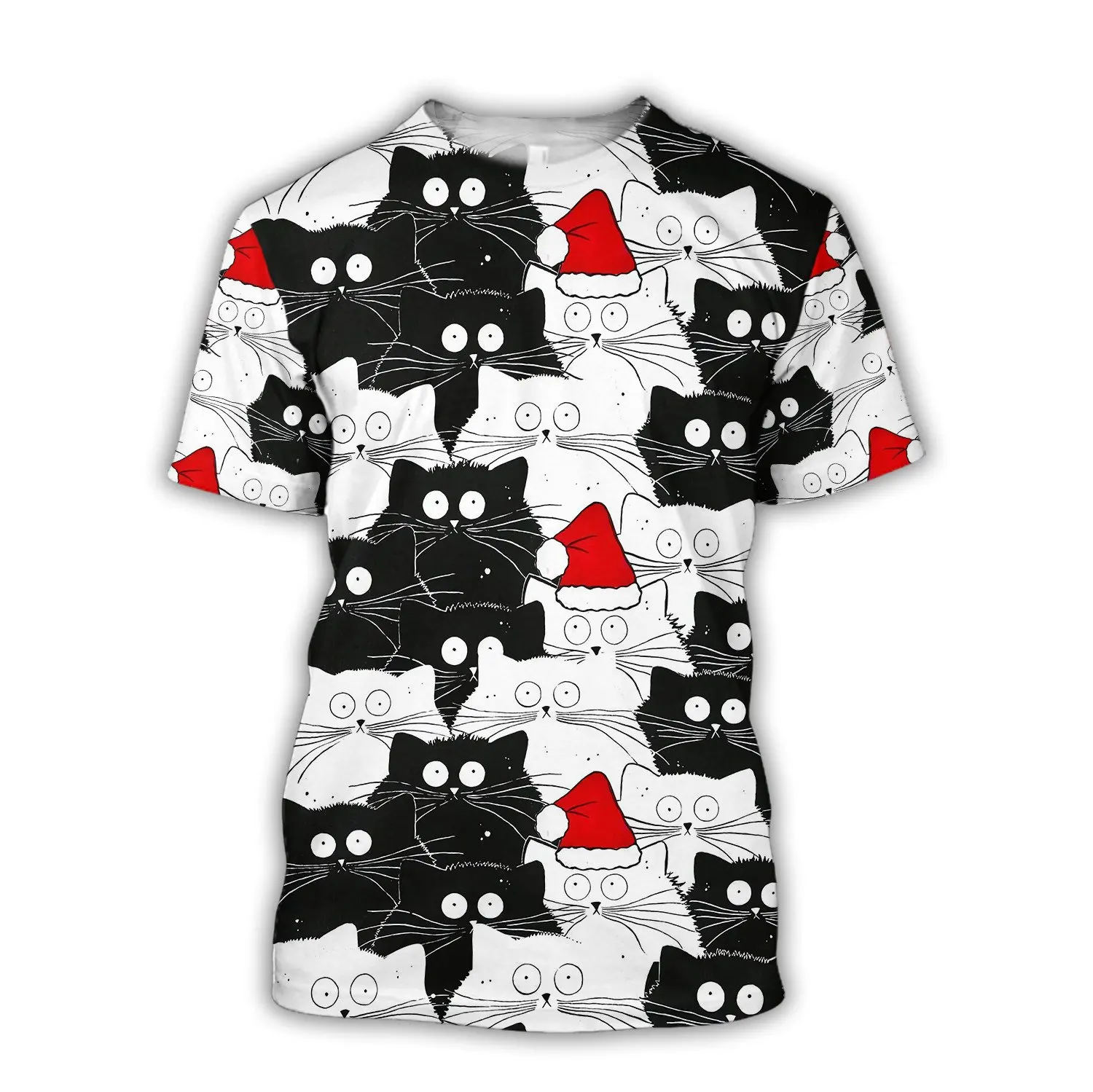 Fashion Fun Cool Animal Cat graphic t shirts Summer Casual Hip Hop harajuku streetwear Personality Printed O-neck Short Sleeve