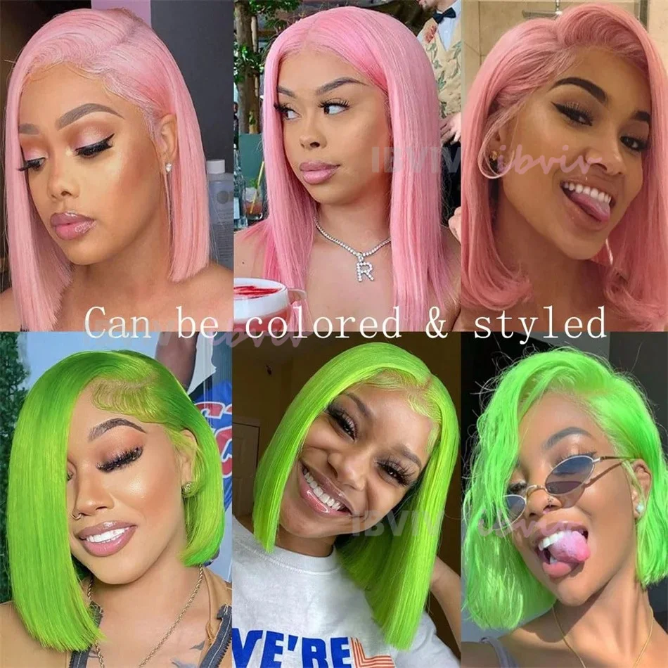 ショートカット613ブロンドボブウィッグ人毛13x4HDレースフロントボーンストレートボブウィッグ100%人毛210%密度プレプラッキング済み