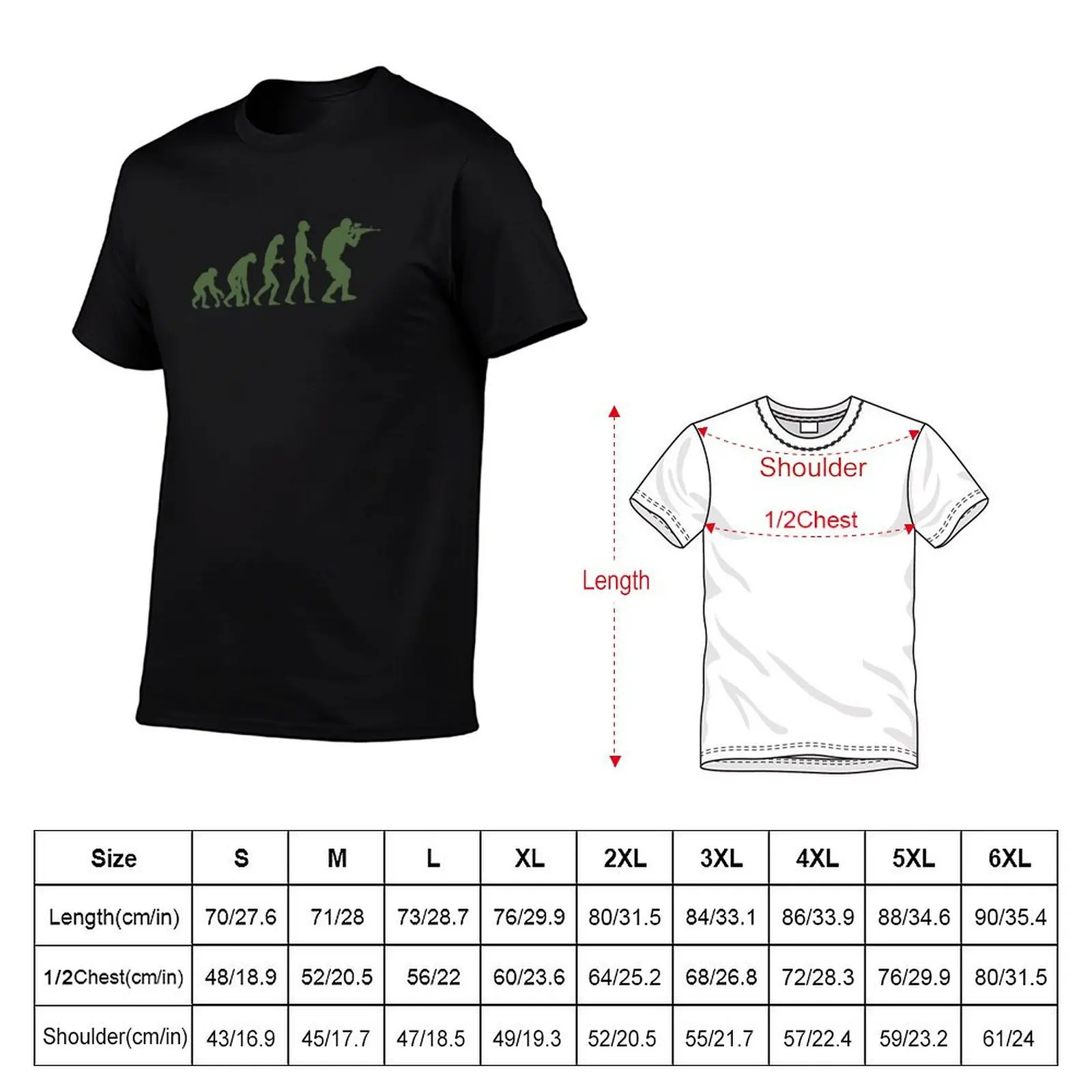 Evolution of ape to airsofter T-Shirt Aesthetic clothing summer top cotton t shirt men