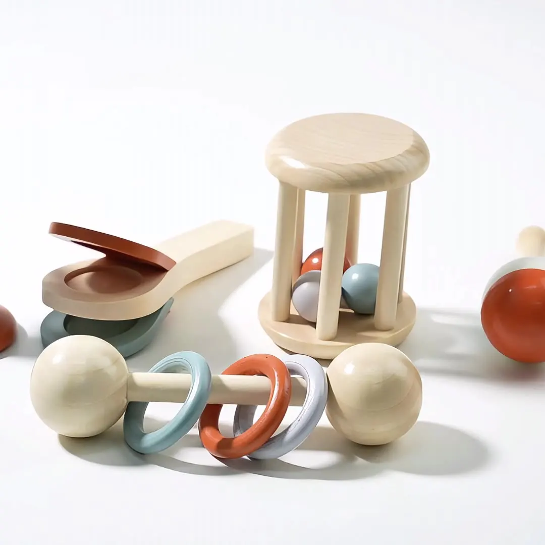 

Детские колокольчики-клетки 5 в 1, детские ручные колокольчики, погремушки для младенцев, маленьких детей, успокаивающие колокольчики для кровати, деревянные игрушки