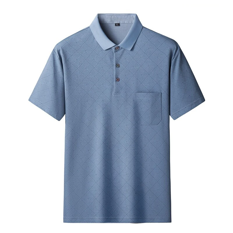 

Oversized XL-8XL Mens Plaid Short Sleeve Cotton Polo Shirts 2025 Summer Loose Lapel Tee-Shirt Business Casual Top Polos Clothing
