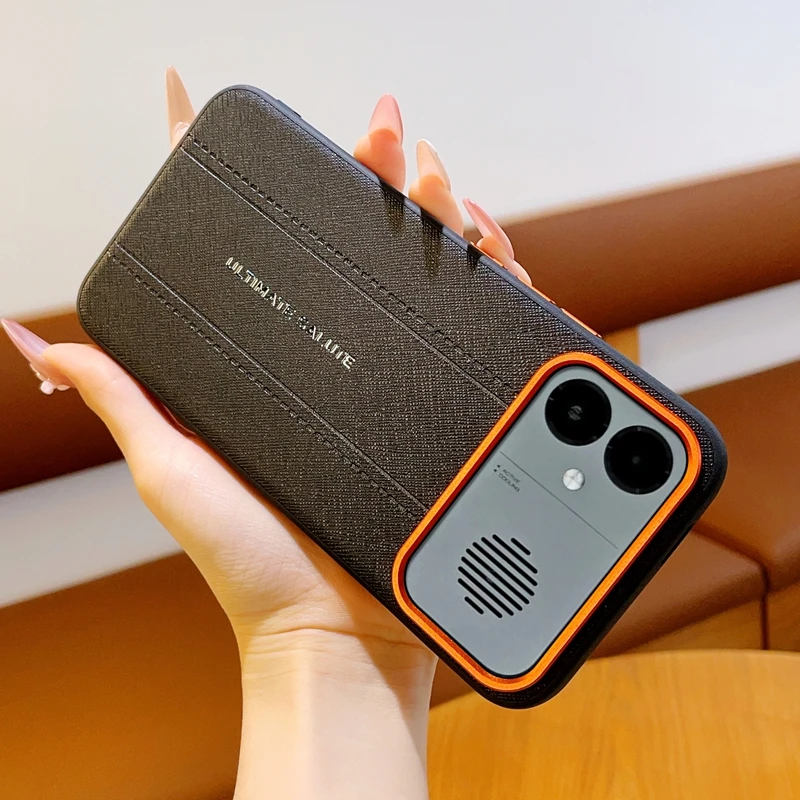 

For Redmi K90 Max Case ELVEV Luxury Cross Texture PU Leather＋PC Protection Cover with Slim Camera Ring