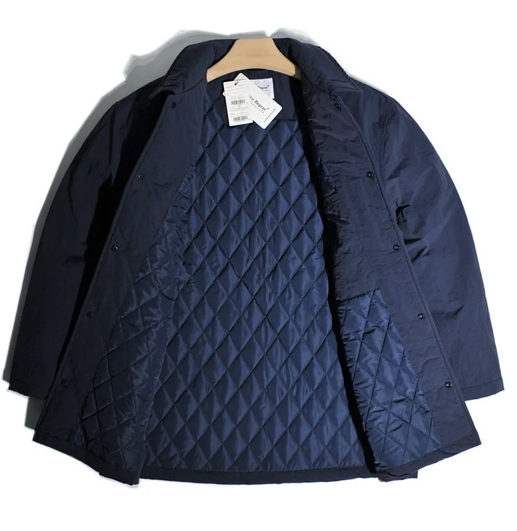 Japanese Retro Turn Collar Medium Long Cotton Jacket Windbreaker Warm Men's Loose Warm Coat