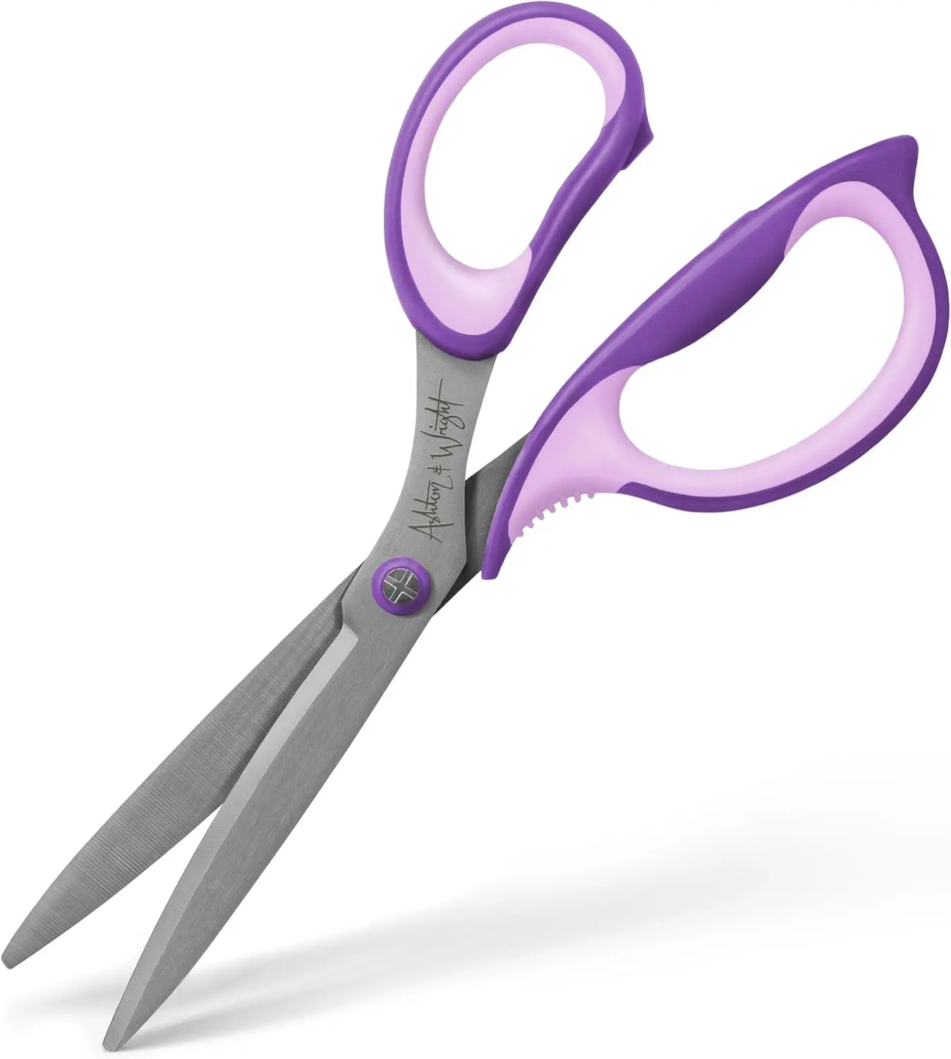 

Precision Soft Grip Scissors for Office, Home, Kitchen, Craft - 8” Steel Blades (Purple, Right Handed)