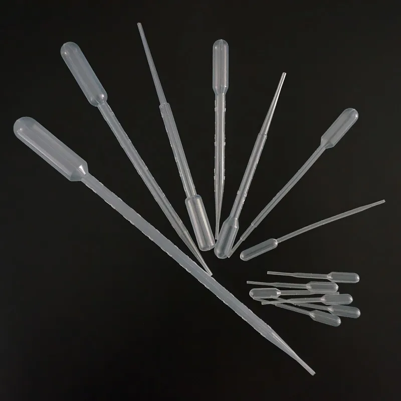 Disposable Pasteur Pipette Dropper Graduated 0.2ml/0.5ml/1ml/2ml/3ml/5ml/10ml Eye Transfer Laboratory Supplies Makeup Tools