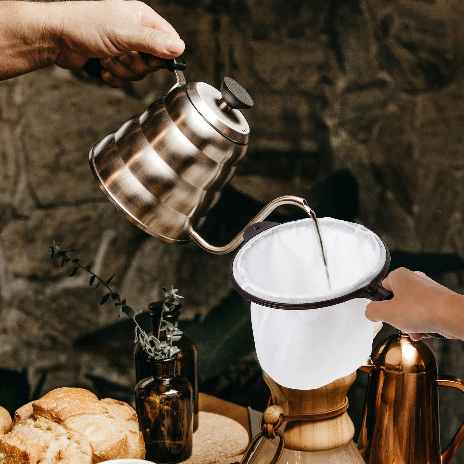 1Pcs High Performance Tea Straining Bag Reusable Corrosion Resistant Plastic Ring for Coffee Tea Smoothies Vegan Milk Filtration