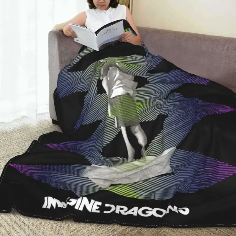 Imagine dragões zig zag rockabilia cobertor shaggy para cama coral velo sofá dedicado sofá decorativo