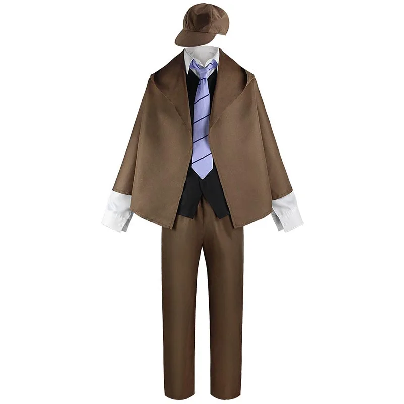 

Anime Dazai Osamu Cosplay Costume Bungo Outfits Ranpo Edogawa Detective Uniforms Halloween Party