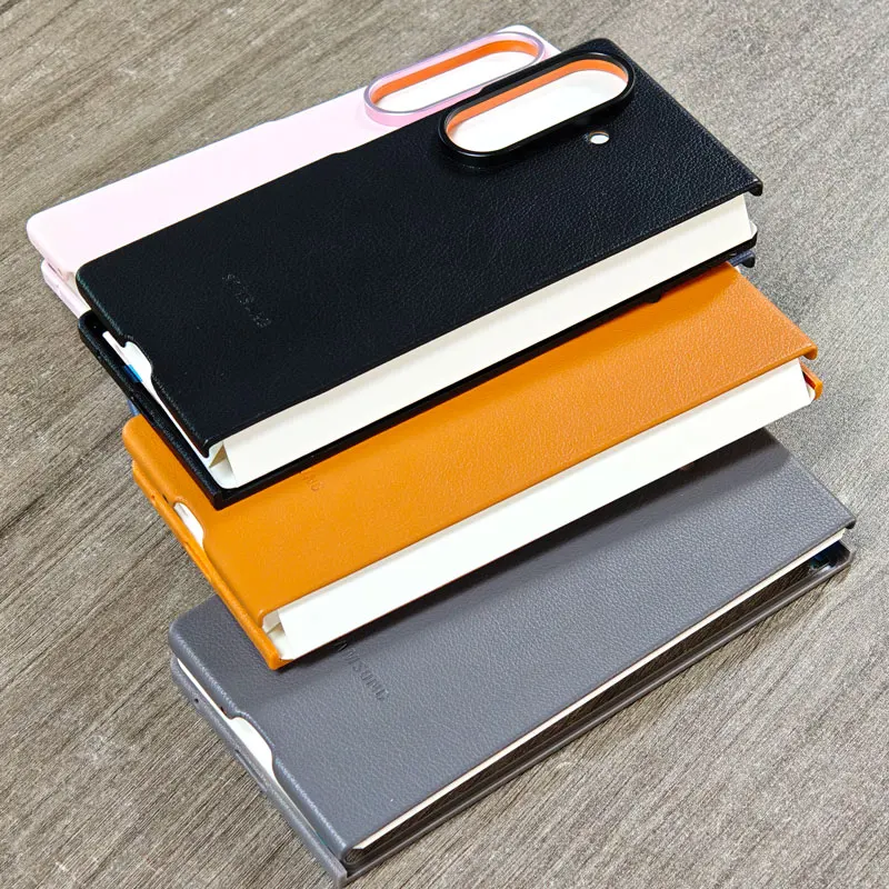 Etui na telefon Samsung Galaxy Z Fold 7 Fold7 5G, wysokiej jakości magnetyczne skórzane etui, odporne na wstrząsy, ekologiczna skóra, ochronna obudowa tylna. — zdjęcie produktu 4