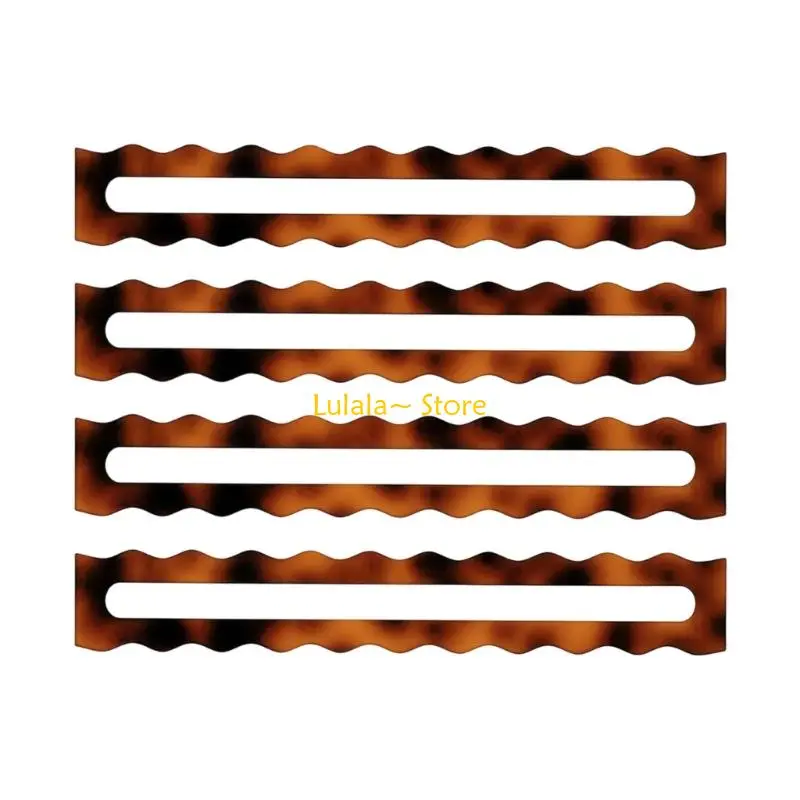 Y4QA 4Pieces Acrylic Mahjong Guide Line Tile Readers Tortoiseshell Pattern Card Ruler
