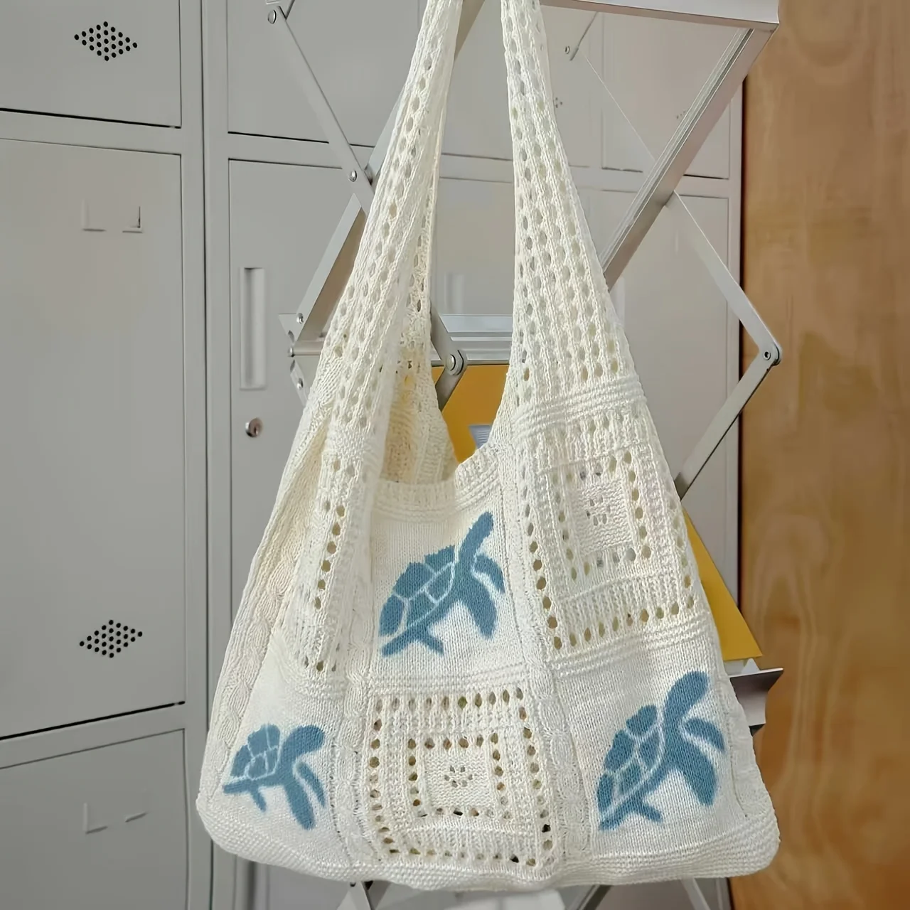

Bohemian-style turtle-pattern beach woven bag, new single-shoulder bag, beach tote bag for vacation