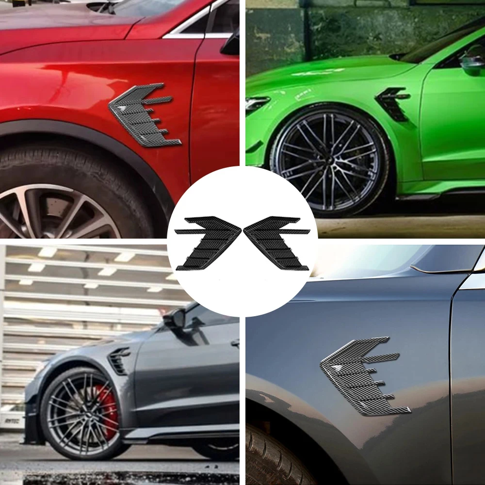 Universal Car Side Fender Vent Wing Cover Trim Fender Decoration for AUDI A3 8V A4  A6 B8 Q3 Q5 RS5 RS6 S3 For BMW E46 E90 F30