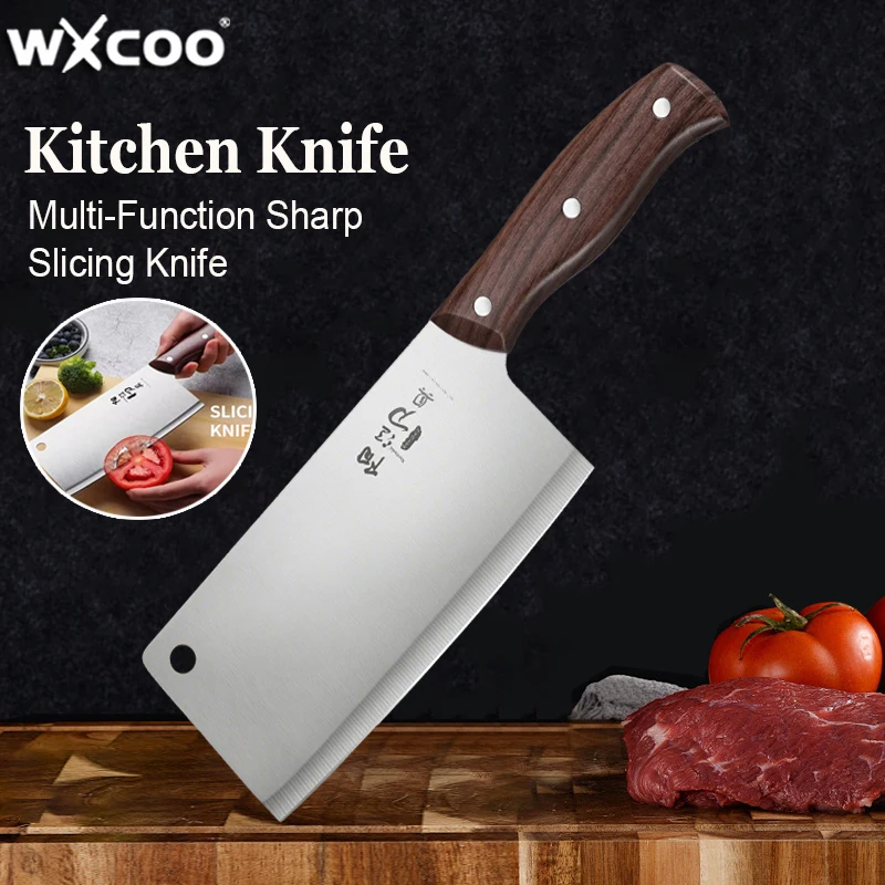 WXCOO Professionelle Küchenmesser Multifunktionales Scharfes Fleischmesser Obst- und Gemüsemesser Handgeschmiedetes Hackmesser