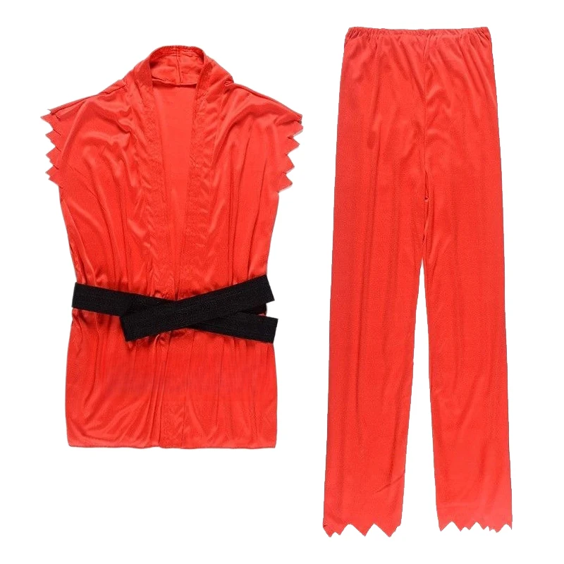 Anime Street Fighter Ken Masters Hoshi Ryu Cosplay Costume Adult Men Party Clothes Karate Uniform Carnival Halloween Outfit Suit view 2