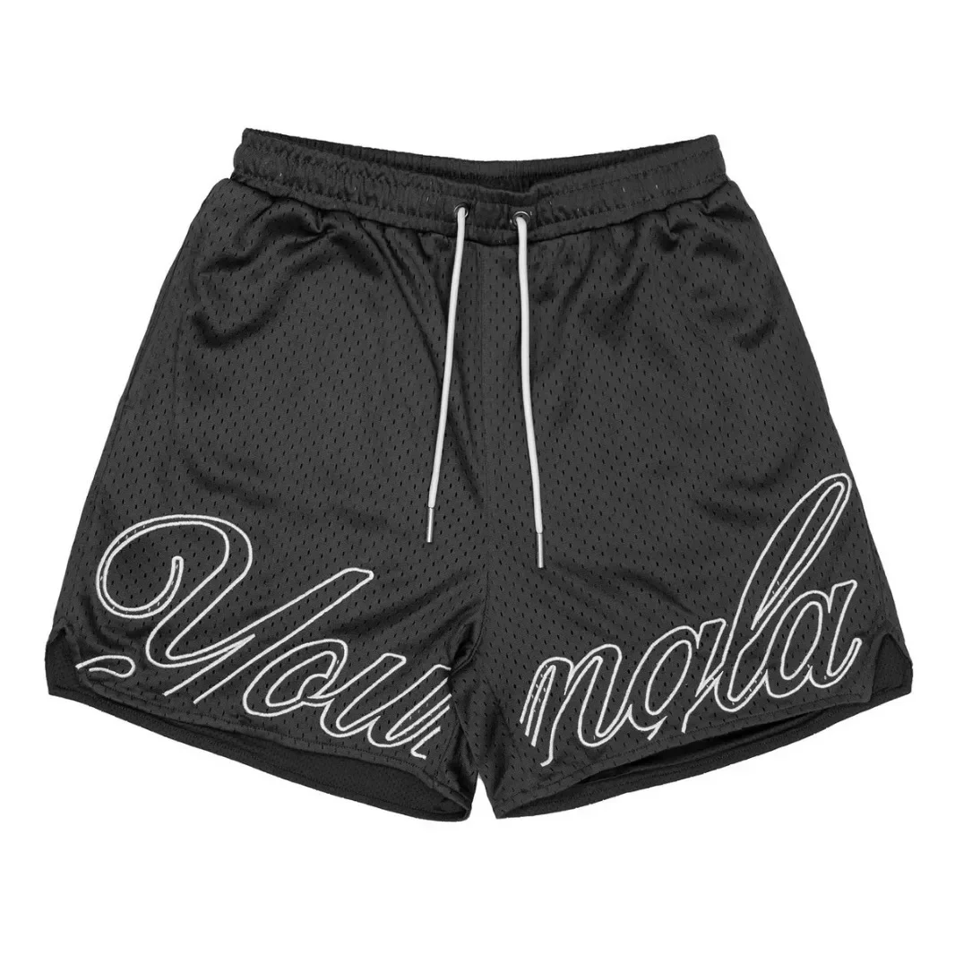 Youngla-shorts esportivos masculinos, calças de praia casuais, treinamento de corrida ao ar livre, novo design de verão