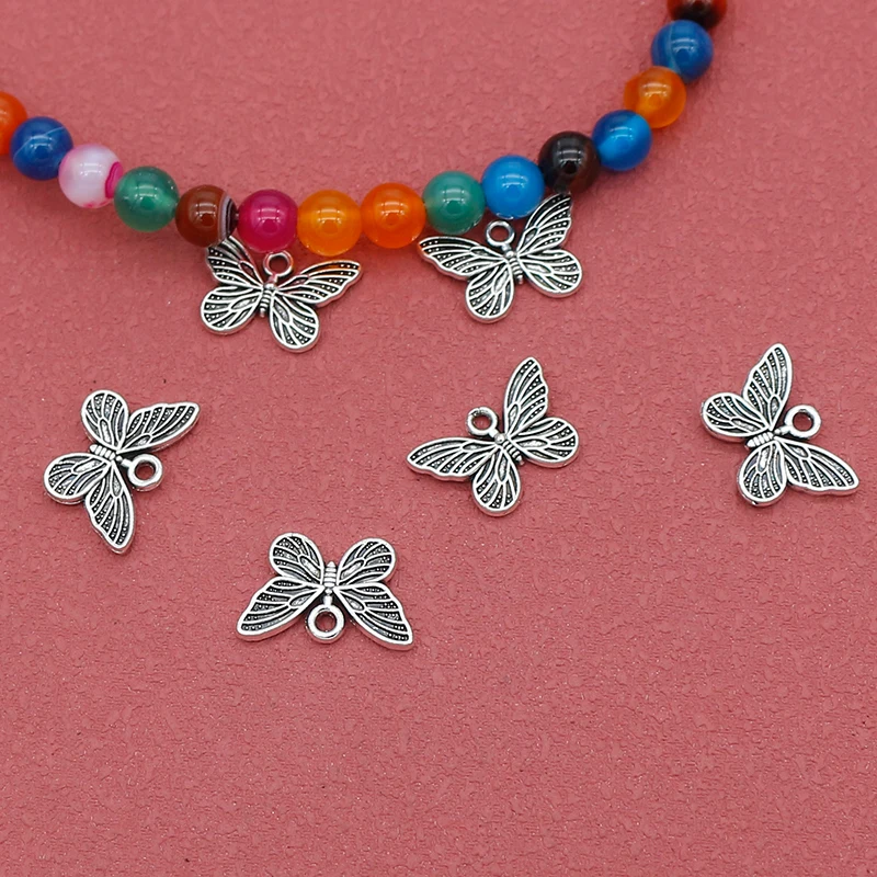20pcs/Lot Romantic Manual Tibetan Silver Butterfly Charms Pendants 16x11mm Jewelry Earring Necklace Bracelets DIY Crafts Dangler