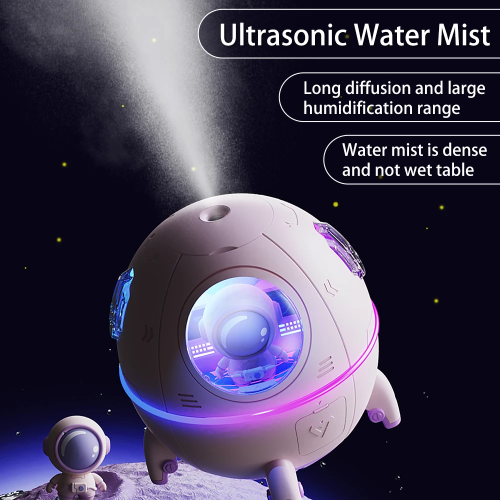 Astronaut USB Air Humidifier Ultrasonic Mini Cute LED Small  Aroma Essential Oil Diffuser Mist Spayer Maker For Room Home Fogger