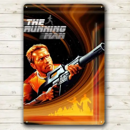 Running Man Arnold Schwarzenegger Movie Metal Poster Tin Sign 20x30cm Plaque  -aluminum
