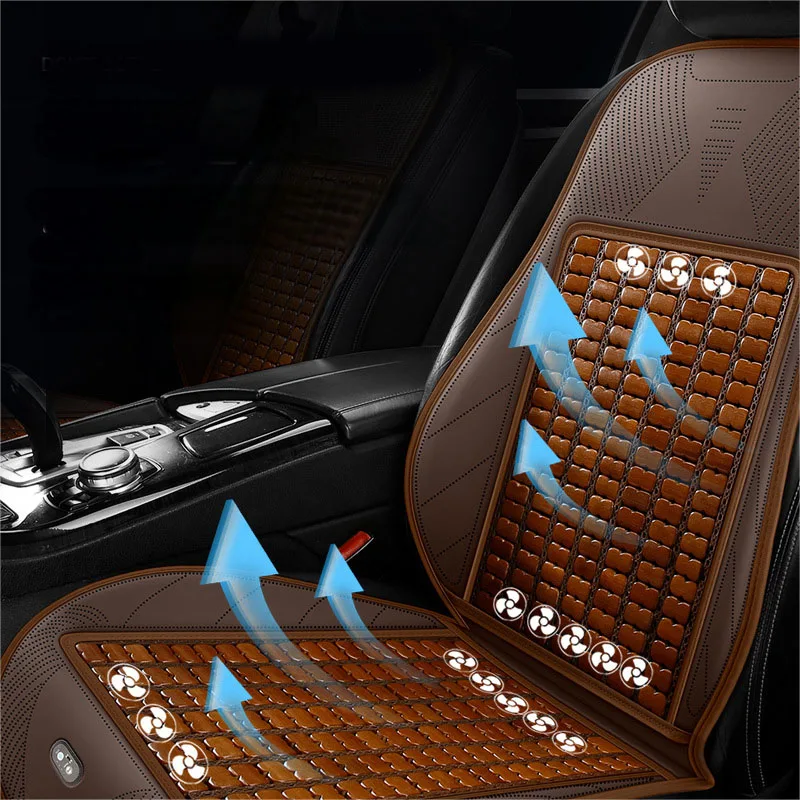 2026For Universal 16 Cooling Fan Motors Seat Cushion Summer Cool Seat Cover with Bamboo Sheet Cooling Fan Seat Cover
