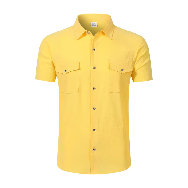 Linen Button Up Short Sleeve Shirt