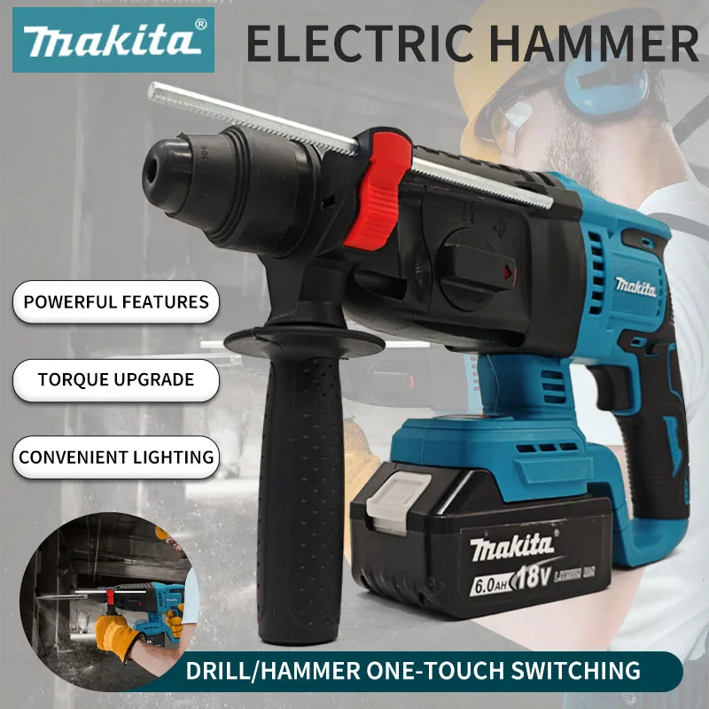 Original Makita DHR242 18V High‑Durability Rotary Hammer Drill, 13.5m/s² Fine‑Calibrated Vibration Output, Comfortable Manipulat